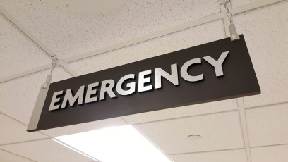 Valparaiso Medical Center ER - Hanging Sign with Dimensional Letters