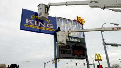 Pawn King - Sign Installation
