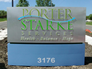 Porter Starke - Monument Sign with Routed Push-Thru Letters