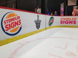 Valpo Chamber Hockey Booth - Routed Boards, Custom Logos and Digital Prints
